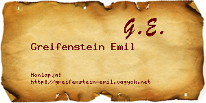 Greifenstein Emil névjegykártya